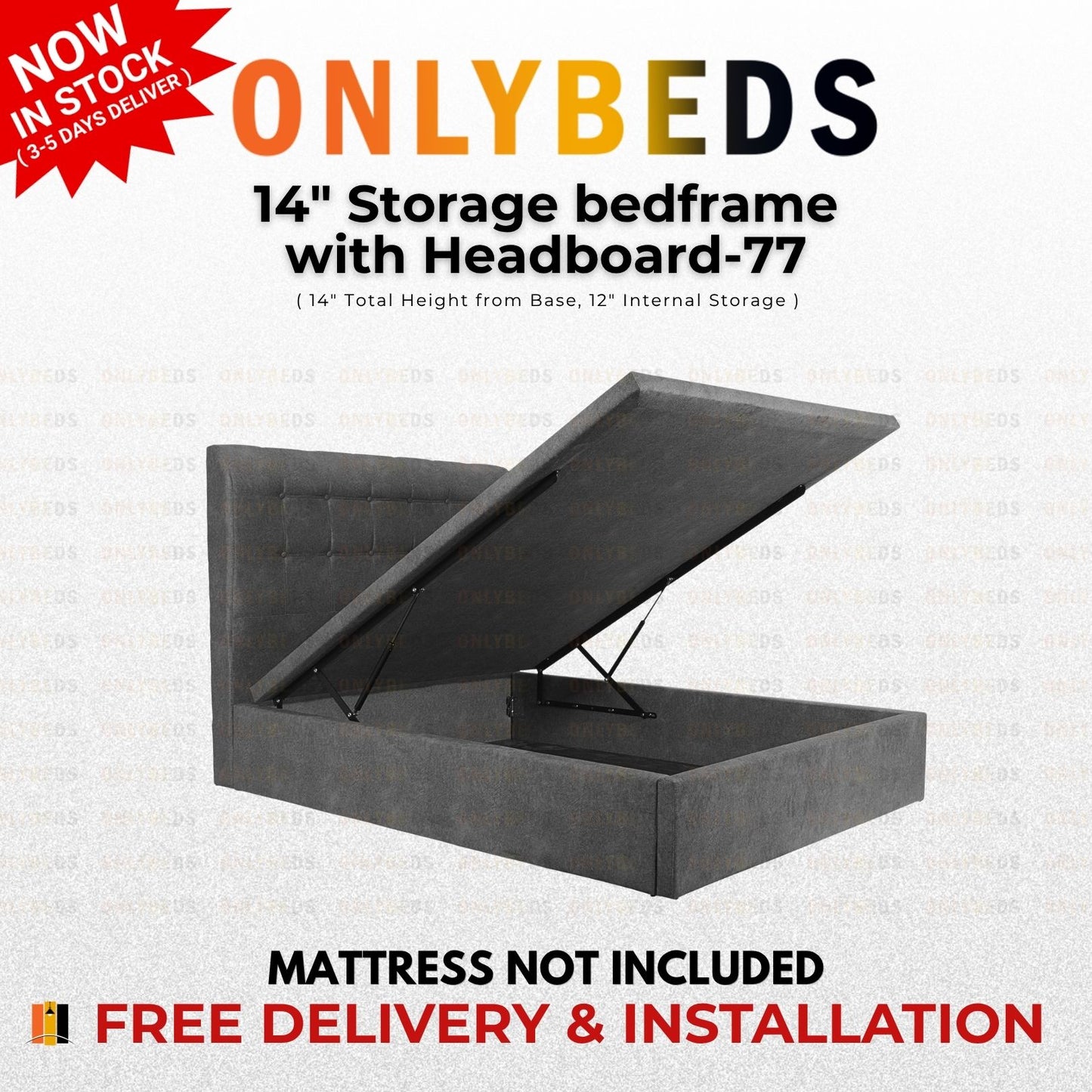 Storage Bed and Mattress VELVET - [Single/Ssingle/Queen/King] - 77