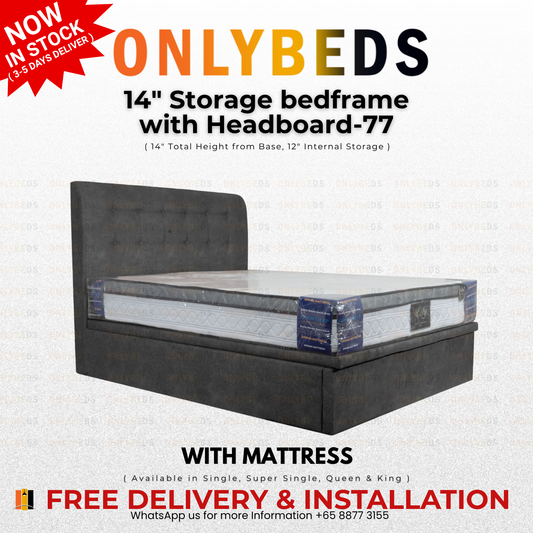 Storage Bed & Mattress-VELVET-[Single/Ssingle/Queen/King]-77