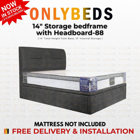 Storage Bed 14inc-VELVET-[Single/Ssingle/Queen/King]-88