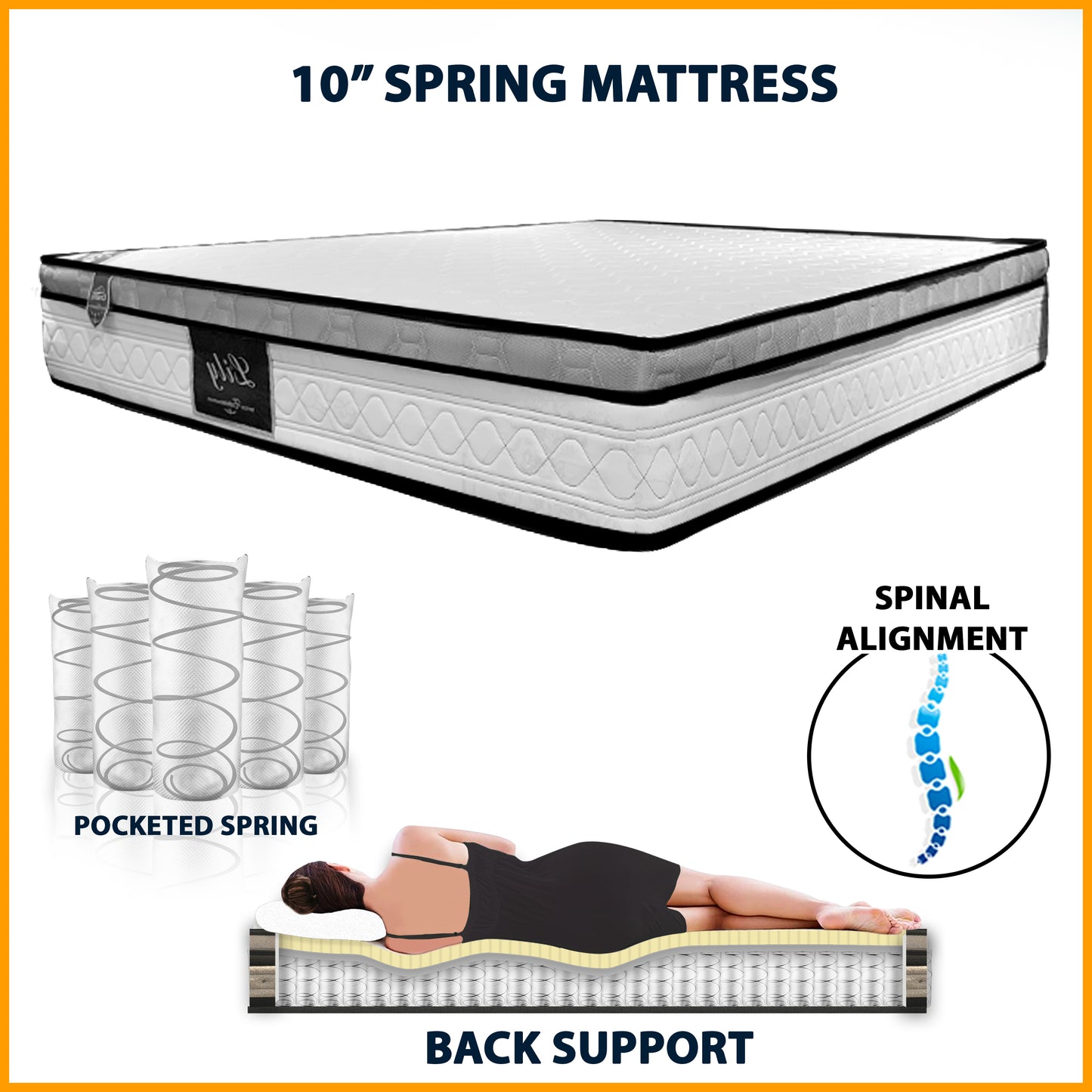 Storage Bedframe with 10" Spring Mattress | 44