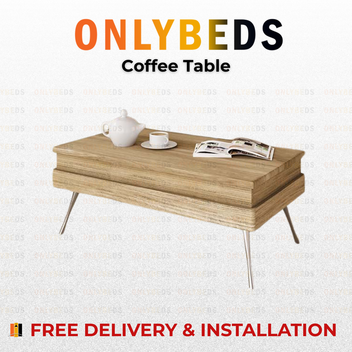 Coffee Table Convertible with Hidden Storage