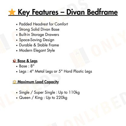 Divan Bedframe with Headboard | #44