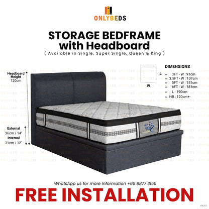 Storage Bedframe with Headboard #365