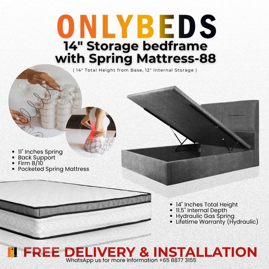 Storage Bed and Mattress VELVET - [Single/Ssingle/Queen/King] - 88