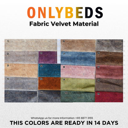 Storage Bed 16inc VELVET - [Single/Ssingle/Queen/King] - 12