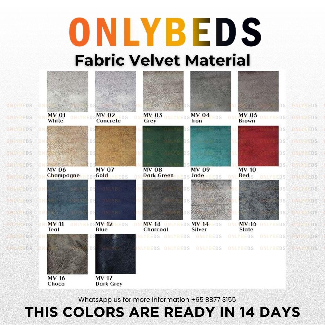 Storage Bed 14inc VELVET - [Single/Ssingle/Queen/King] - 186