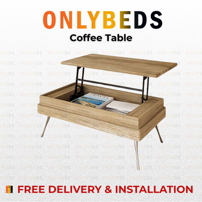 Coffee Table Convertible with Hidden Storage
