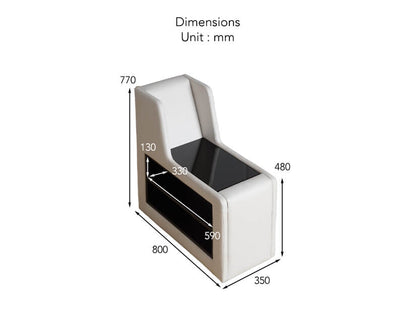 Divan Bedframe Elegant with Side Platform & Side Table