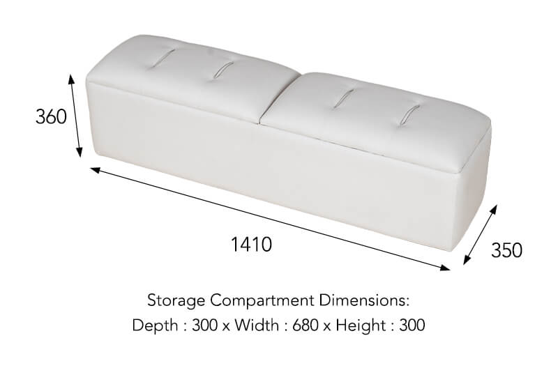 Divan Bedframe Elegant with Side Platform & Side Table