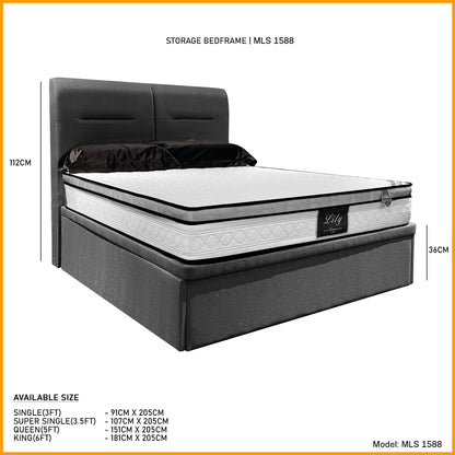 Storage Bedframe with 10" Spring Mattress | 88