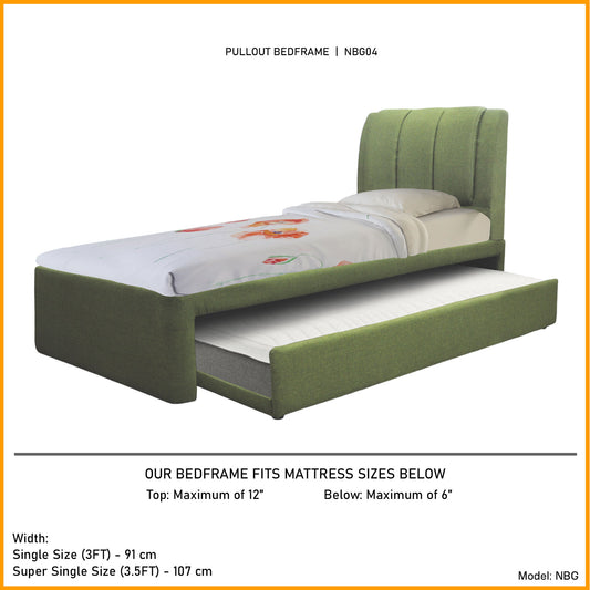Pullout Bedframe 3in1 with Foam Mattress | NBG04