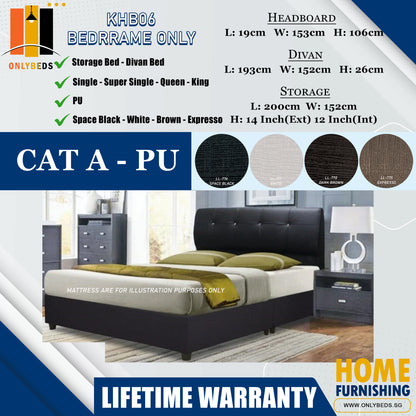 Divan Bedframe with Headboard l KHB06 l Cat A