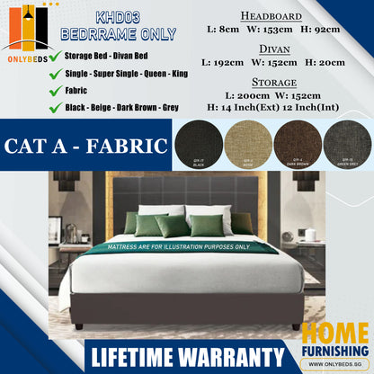 Storage Bedframe with Headboard only l KHD03 l Cat A