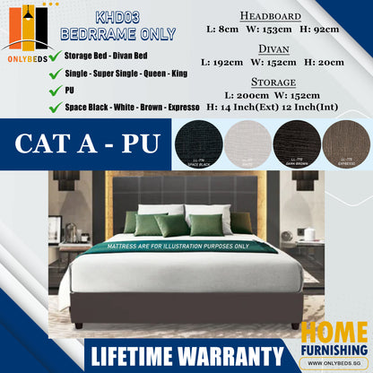 Storage Bedframe with Headboard only l KHD03 l Cat A