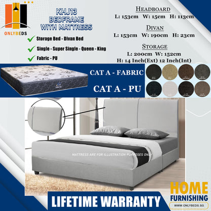 Storage Bedframe With Scotland Firme Spring Mattress l KHJ13 l Cat A