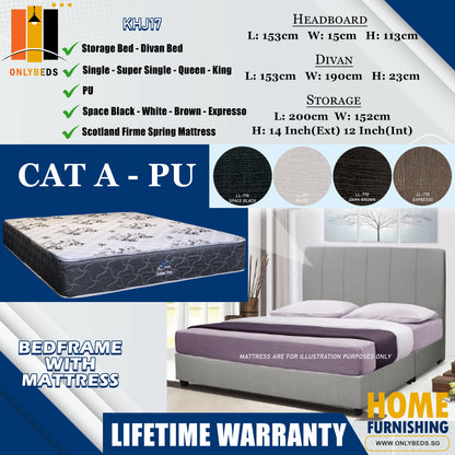 Divan Bedframe With Scotland Firme Spring Mattress l KHJ17 l Cat A