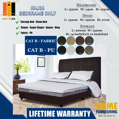 Storage Bedframe with Headboard only l KHJ06 l Cat B