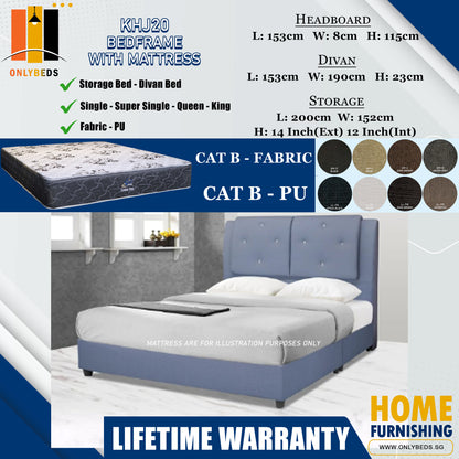 Storage Bedframe With Scotland Firme Spring Mattress l KHJ20 l Cat B