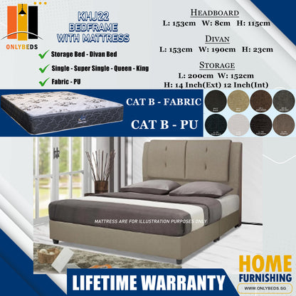 Storage Bedframe With Scotland Firme Spring Mattress l KHJ22 l Cat B