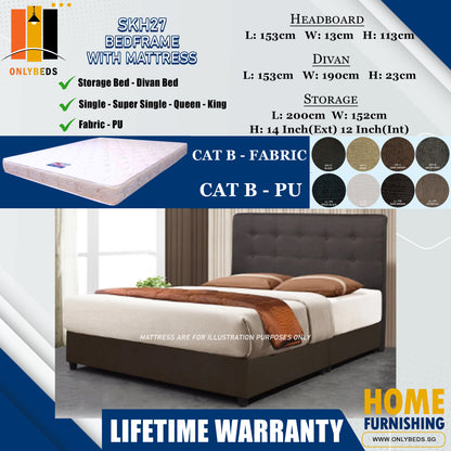 Divan Bed With Foam Mattress l SKH27 l Cat B