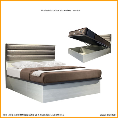 Wooden Storage Bedframe with Mattress | SBT209