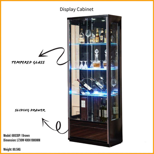 Glass Cabinet - | 6803D White